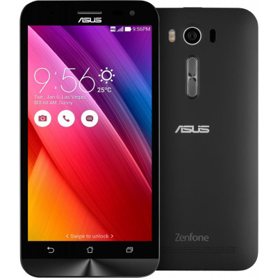 Мобільний телефон Asus Zenfone 2 Laser Black. 5", IPS, (1280x720), Qualcomm Snapdragon 410 (1.0 ГГц), RAM 2 ГБ, 16 ГБ вбудованої пам'ті + microSD,SDHC (до 128 ГБ), основна камера: 13 Мп, фронтальна камера: 5 Мп, 3G, LTE, GPS, підтримка 2х SIM-карт (M