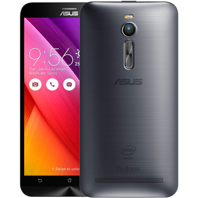 Мобільний телефон Asus Zenfone 2, Silver, 5.5", IPS, (1920x1080), Intel Atom Z3580 (2.3 ГГц), RAM 4 ГБ, 32 ГБ вбудованої пам'яті + microSD/SDHC, основна камера: 13 Мп, фронтальна камера: 5 Мп, 3G, LTE, GPS, підтримка 2х SIM-карт (Micro-SIM), Android 