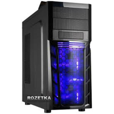 Корпус Logic MEGATRON (MG05(BK/BL)) Miditower, без БП, черный, 2xUSB 3.0, Audio HD без БЖ