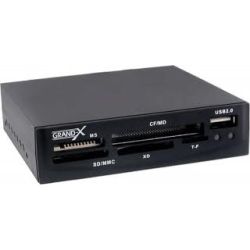 Кард-рідер Dynamode (корпусний) внутрішній 3,5" USB2.0 All in 1 с USB2.0 - портом пластик чорний, 6 слотів
