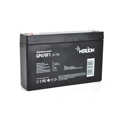 Акумулятор для ДБЖ MERLION AGM GP670F1, 6V 7Ah, ( 150 x 35 x 95мм)