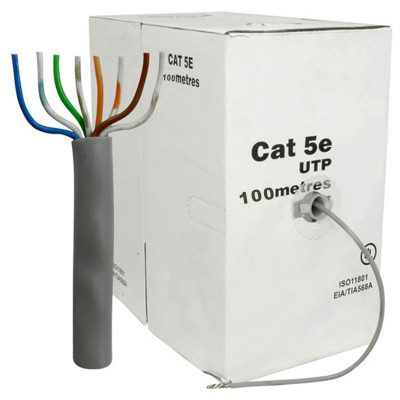 Кабель UTP CAT 5E 305m. (бухта), 4*2*0.5, алюміній (KW-LINK) (12221). для зовн.робіт