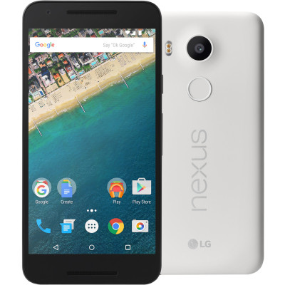 Мобильный телефон LG Nexus 5X, White, 5.2", (1920x1080), Qualcomm Snapdragon 808 (1.8 - 1.4 ГГц), RAM 2 ГБ, 32 ГБ встроенной памяти + microSD,SDHC (до 32 ГБ), основная камера: 12.3 Мп, фронтальная камера: 5 Мп, 3G, LTE, GPS, Nano-SIM, Android 5, 2700