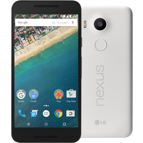 Мобильный телефон LG Nexus 5X, White, 5.2", (1920x1080), Qualcomm Snapdragon 808 (1.8 - 1.4 ГГц), RAM 2 ГБ, 32 ГБ встроенной памяти + microSD,SDHC (до 32 ГБ), основная камера: 12.3 Мп, фронтальная камера: 5 Мп, 3G, LTE, GPS, Nano-SIM, Android 5, 2700