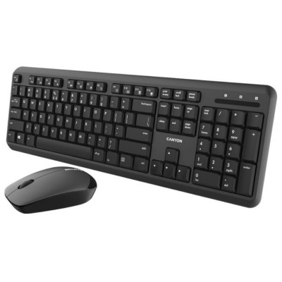 Клавіатура Canyon SET-W20 Velvet Wireless Silent UA Black keyb + mouse (CNS-HSETW02)