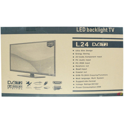 Телевизор LED backlight tv L 24, DVB-T, DVB-T2, 1366*768