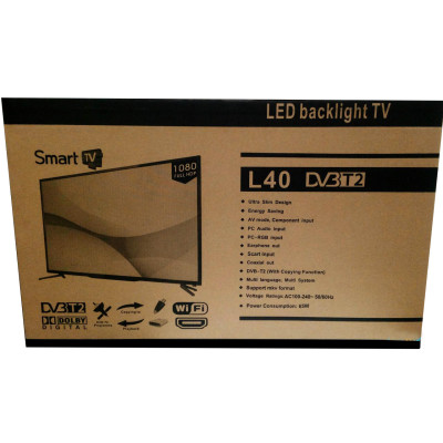 Телевизор LED backlight tv L 40, DVB-T, DVB-T2, 1366*768, Smart TV
