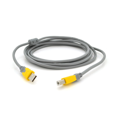 Кабель для принтера USB 2.0 AM/BM 1.5 m, V-LINK, 1 ферит, Grey/Yellow, (YT-AM/BM-1.5GY)
