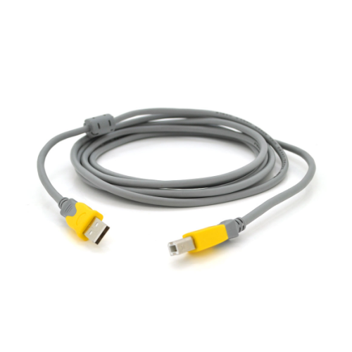 Кабель для принтера USB 2.0 AM/BM 1.5 m, V-LINK, 1 ферит, Grey/Yellow, (YT-AM/BM-1.5GY)