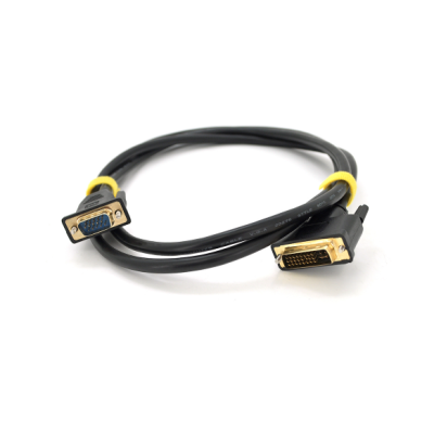Кабель для монітора VGA - DVI I (24+5) 1.5м, круглий, чорний (NX-VGA-DVI1.5m/Bk)