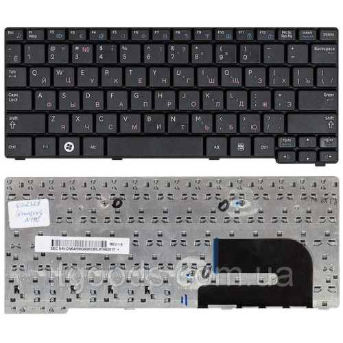 Клавіатура для ноутбука SAMSUNG N128, N143, N145, N148, N150, NB20, NB30, WHITE\ BLACK, RU