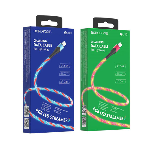 Кабель USB Lightning(M) 1 m Borofone BU19 RGB