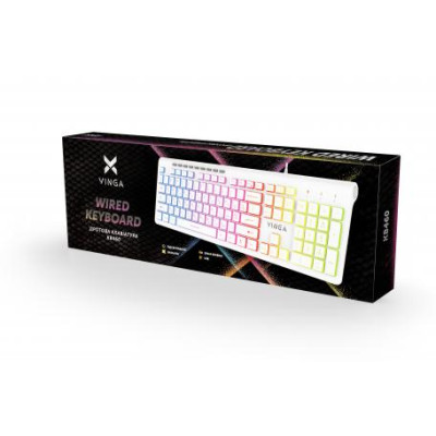 Клавіатура VINGA KB-460, USB, White
