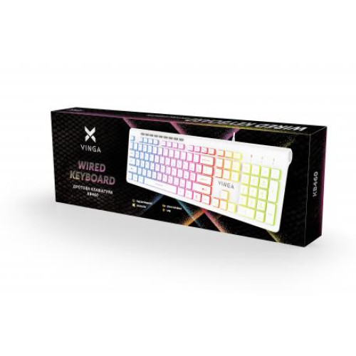 Клавіатура VINGA KB-460, USB, White