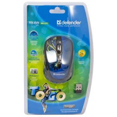 Мишка Defender To-Go MS-575 Nano Flash , Wireless, USB (Art.52576)