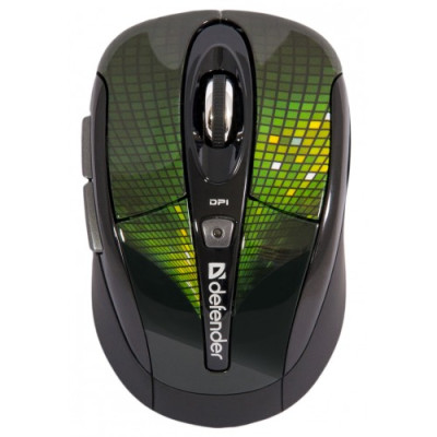Мишка Defender To-Go MS-585 Nano Disco Green, Wireless, USB (Art.52586)