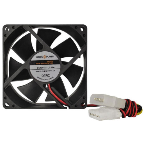 Вентилятор для охолаждения корпусной LogicPower F8B 4pin 80х80х25, (Molex питание)