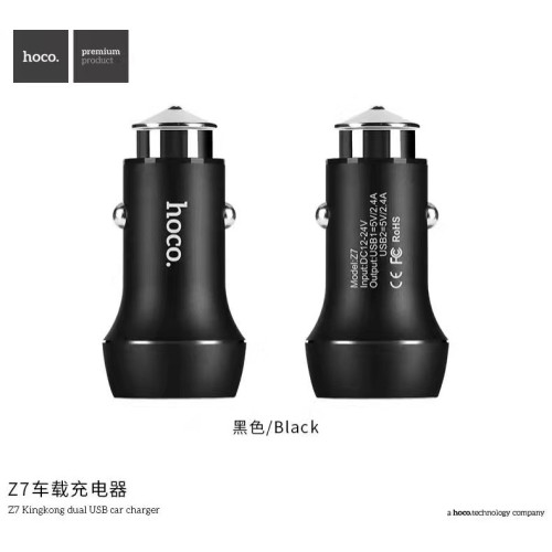 Автомобільний адаптер Hoco Z7 (2-USB) 2.4A