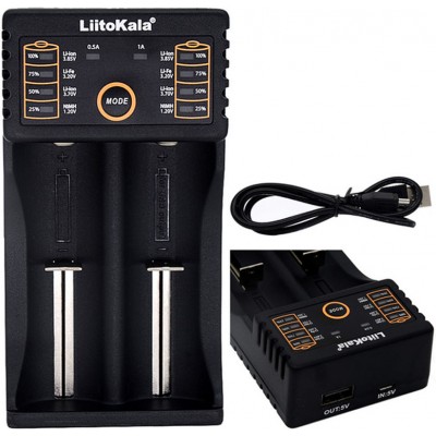 Зарядний пристрій LiitoKala Lii-202 All in One, 2A max, 2 channels (26650, 22650, 21700, 18650, 17670, 18490, 17500, 17355, 14500, 14650, 10440, AA, AAA)