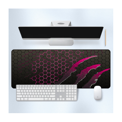 Килимок для мишки Honeycomb 300*800мм, товщина 2,0 мм, прошитий, Black/Pink (S2382)