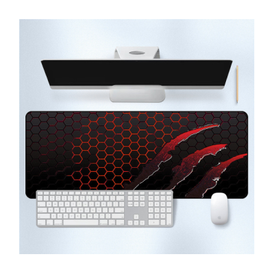 Килимок для мишки Honeycomb 300*800мм, товщина 2,0 мм, прошитий, Black/Red (S5382)