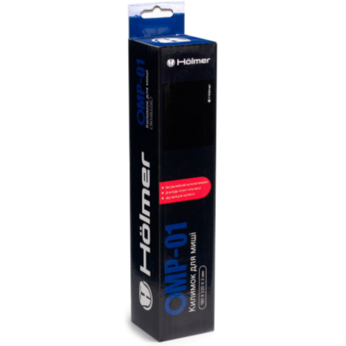 Килимок для мишки Holmer OMP-01 180*220мм, товщина 3,0 мм, Black
