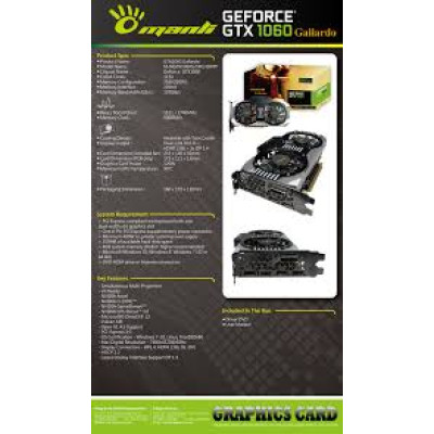 Відеоадаптер GTX1060 6144MB GDDR5 192Bit Manli (M-NGTX1060G/5REHDPPP)