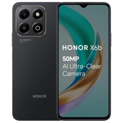Мобильный телефон HUAWEI Honor X6b, Black, 6,56" MediaTek Helio G85 (2.2ГГц), 6ГБ, 256 ГБ, 2 Sim