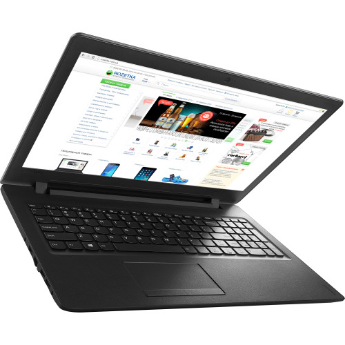 Ноутбук Lenovo IdeaPad 110-15IBR (80T700JWRA), 15.6" (1366x768) HD, глянцевый, Intel Celeron N3060 (1.6 - 2.48 ГГц), RAM 2 ГБ, SSD 128 ГБ, Intel HD Graphics 400, LAN, Wi-Fi, Bluetooth, веб-камера, DOS, 2.2 кг, черный