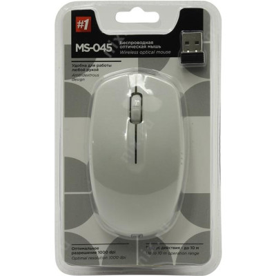 Мишка Defender #1 MS-045, Wireless, USB, Silver