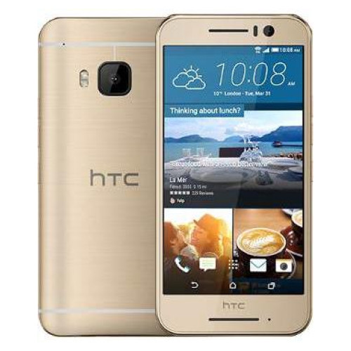 Мобільний телефон HTС One S9 Gold, 5", (1920x1080), Mediatek MT6795 Helio X10 (2 ГГц), RAM 2 ГБ, 16 ГБ вбудованої пам'яті, основна камера: 13 Мп, фронтальна камера: 4 Мп, 3G, LTE, GPS, підтримка SIM-карт (Nano-SIM), Android 6, 2840 мА*ч