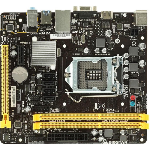 Материнська плата Biostar H110MHV3 (S-1151, H110) 2xDDR3L 1600