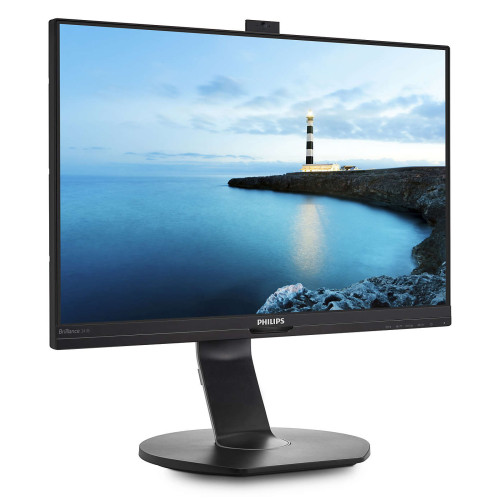 23,8" Монітор Philips 241B7QPJKEB/00, (IPS, HDMI, DisplayPort, VGA), 1920x1080, 5 мс, Поворотний екран (Pivot), USB-концентратор, Регулювання по висоьі, Вбудовані колонки, Вбудована веб-камера. (Уціінка полоса на матриці ) 