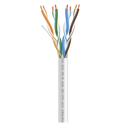 Кабель UTP CAT 5E 305m. (бухта), 4*2*0.50, алюміній (Fortrek) (11397), для внутрішніх робіт