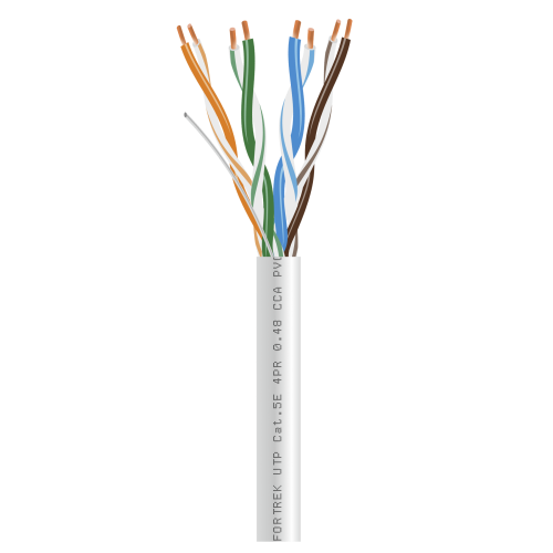 Кабель UTP CAT 5E 305m. (бухта), 4*2*0.50, алюміній (Fortrek) (11397), для внутрішніх робіт