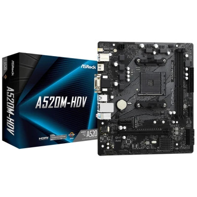 Материнська плата ASRock A520M-HDV (sAM4, AMD A520, PCI-Ex16, M.2)