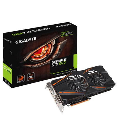 Відеоадаптер GTX1070 8196Mb GDDR5 256bit Gigabyte (GV-N1070WF2OC-8GD) (1102/7010) (DVI, HDMI, 3 x DisplayPort)