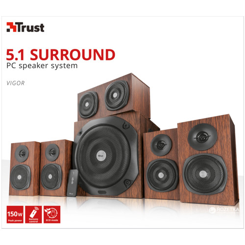 Колонки TRUST VIGOR 5.1, SURROUND SPEAKER SYSTEM, 150V
