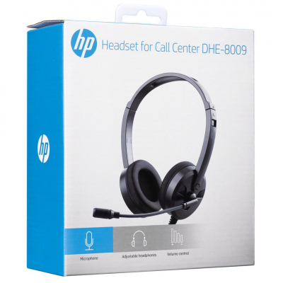 Навушники HP DHE-8009, регулятор звуку, мікрофон, Black