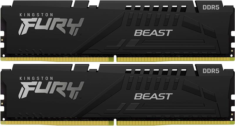 Модуль пам'яті Kit DDR5 32GB (2x16GB) 6000 MHz Kingston Fury Beast Black (KF560C36BBE2K2-32	)