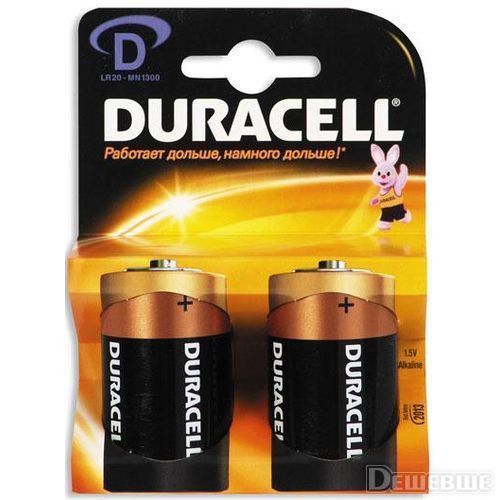 Батарейка Duracell LR20/2-BL (Plus Alkaline) (1шт.)
