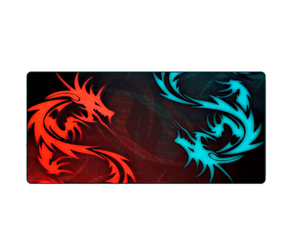 Килимок для мишки Red and Blue Dragons 300*700мм, 3мм, прошитий, Black, Пакет