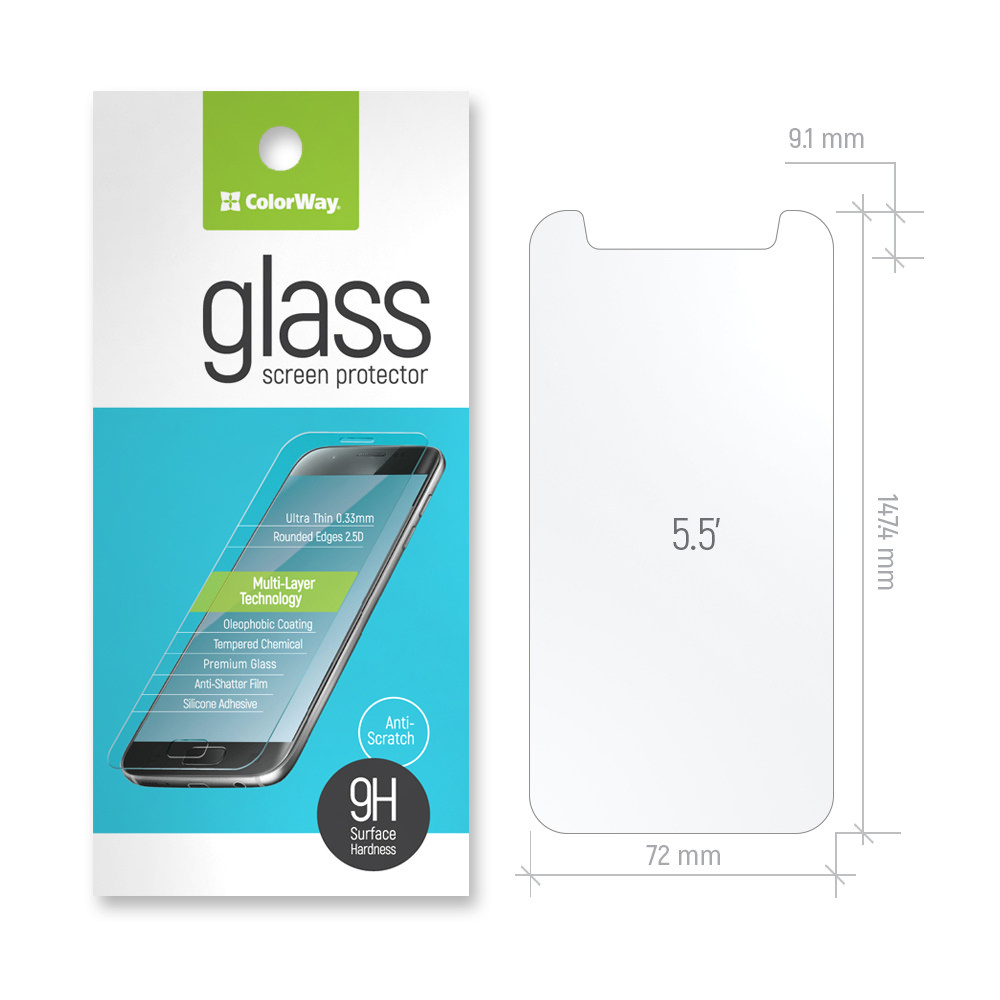 Захисне скло на Universal 5.5"