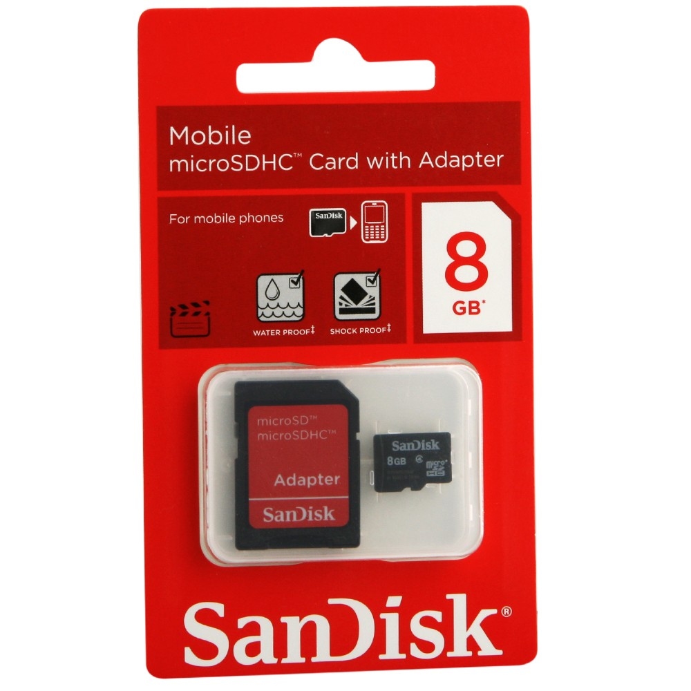 Флеш память MicroSDHC 8GB SanDisk + SD (SDSDQB-008G-B35)