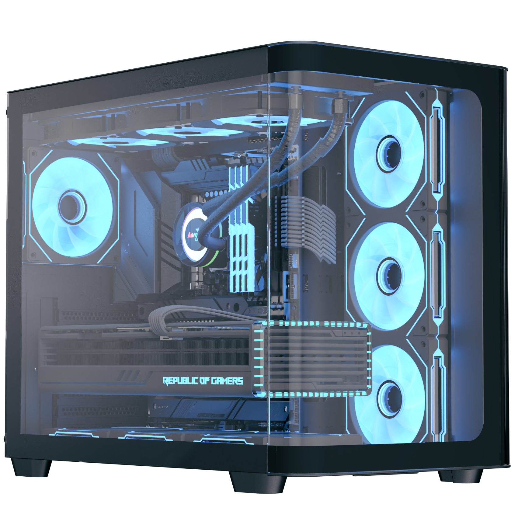 Корпус Aerocool P500C-G-BK-v1 Black без БЖ (ACCM-PN01043.11)