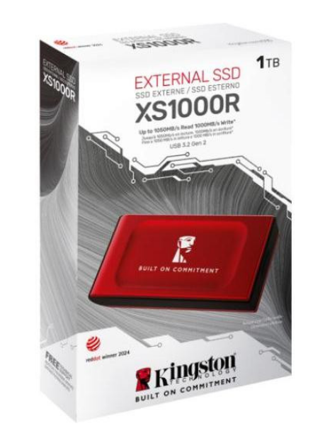 SSD диск портативний 1TB Kingston XS1000 Red USB 3.1 (SXS1000R/1000GA)