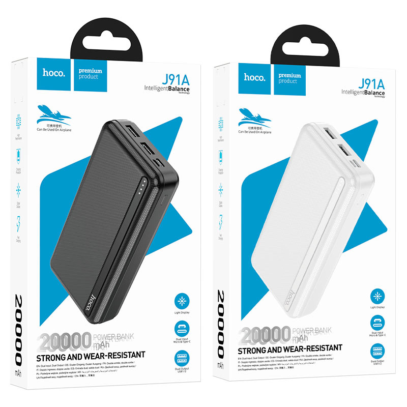 Портативні акумулятори (Power Bank) Hoco J91A 20000mAh 10W