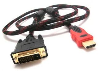 Кабель для монітора HDMI - DVI, 1.5 м, 2 феррита, , круглий, Пакет (YT-HDMI (M)-DVI (M)-1.5)