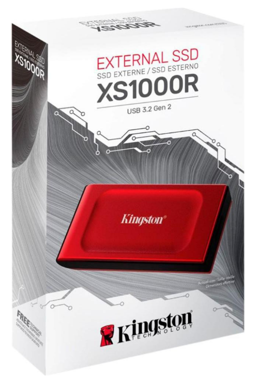 SSD диск портативний 2TB Kingston XS1000 Red USB 3.1 (SXS1000R/2000GA)