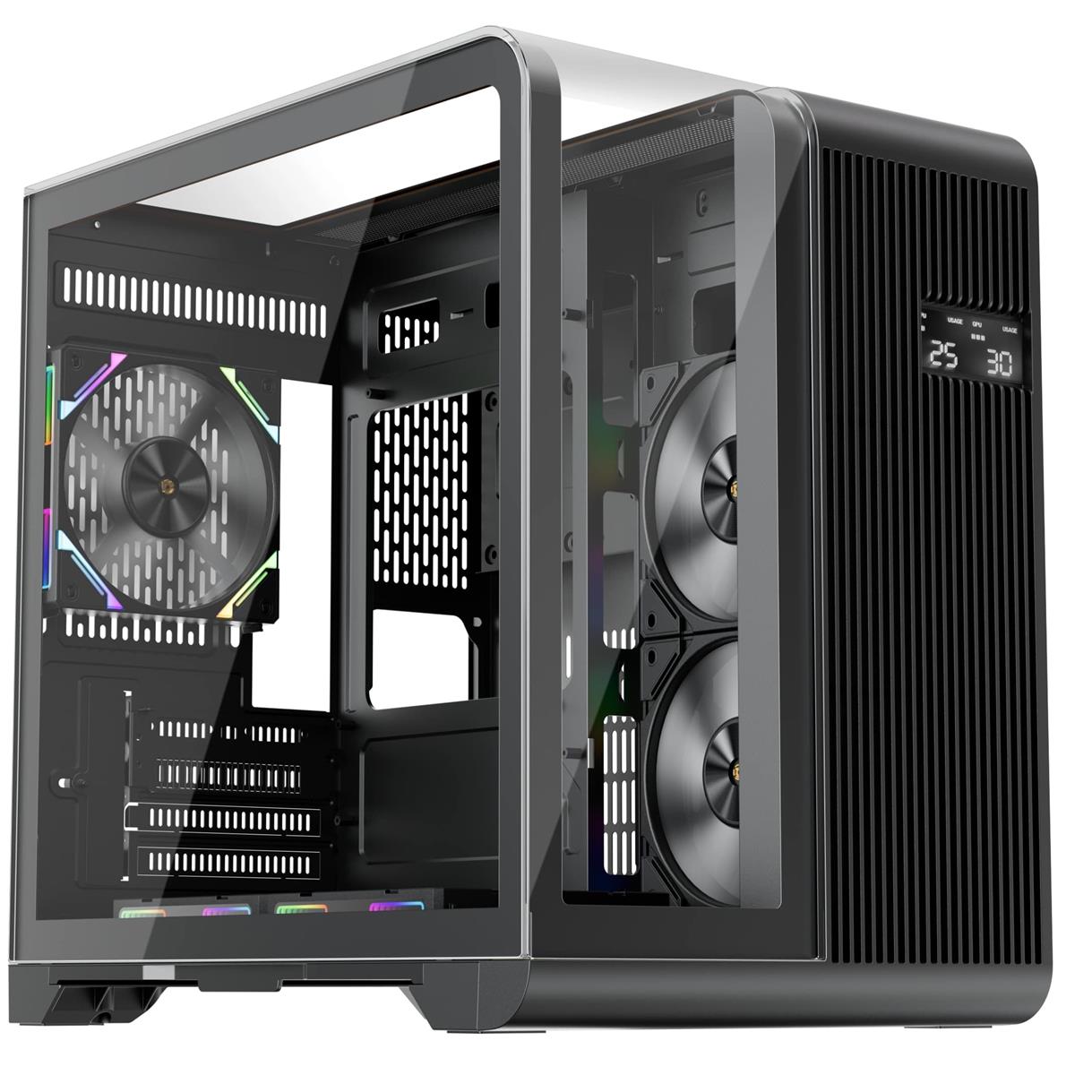 Корпус 1stPlayer RT5-BK, LED дисплей, Black без БЖ